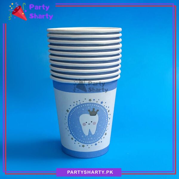 First Tooth Theme Paper Cups Pack of 10 for First Tooth Theme Party Decoration
