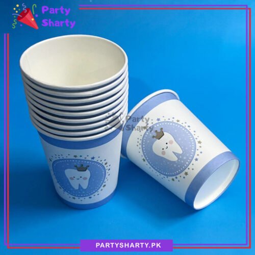 First Tooth Theme Paper Cups Pack of 10 for First Tooth Theme Party Decoration