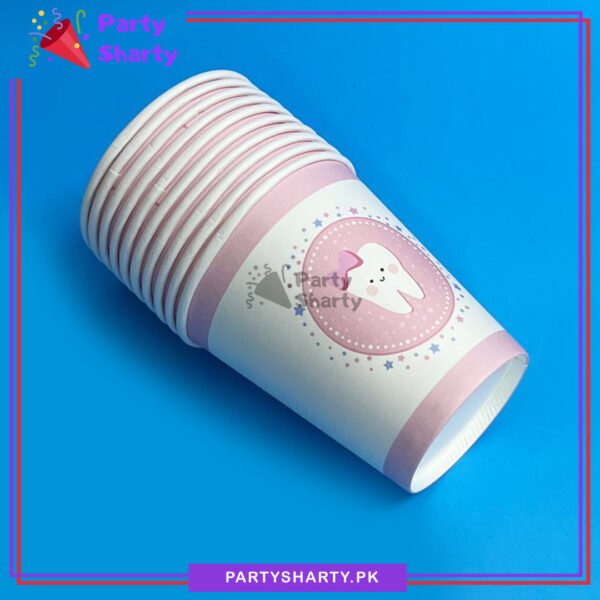 First Tooth Theme Paper Cups Pack of 10 for First Tooth Theme Party Decoration