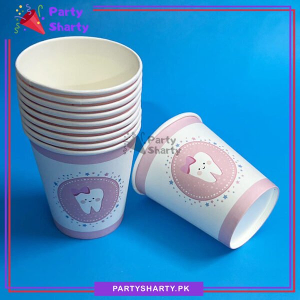 First Tooth Theme Paper Cups Pack of 10 for First Tooth Theme Party Decoration