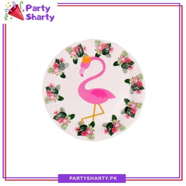 Flamingo Theme Party Disposable Paper Plates Pack of 10 For Flamingo Theme Party & Decoration