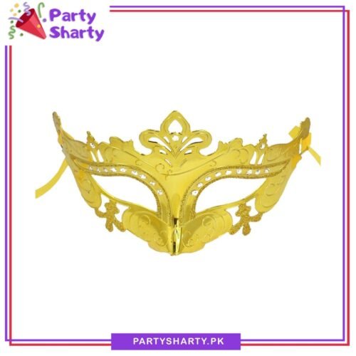Glitter Golden & Silver Masquerade Mask For Party Events & Celebration