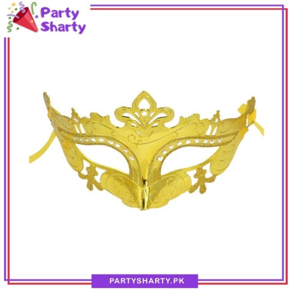 Glitter Golden & Silver Masquerade Mask For Party Events & Celebration