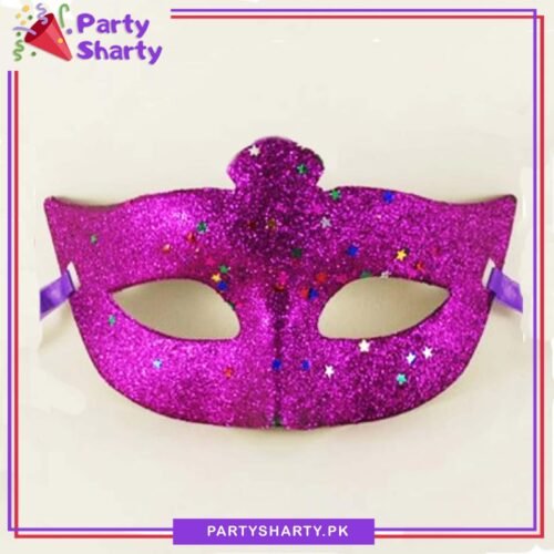 Glitter Masquerade Mask For Party Event & Celebration - purple
