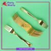 Golden Classic Heavy Duty Plastic Goldware 10pcs/Set (Spoon / Fork) For Birthday, Anniversary, Wedding Party Decoration & Celebration