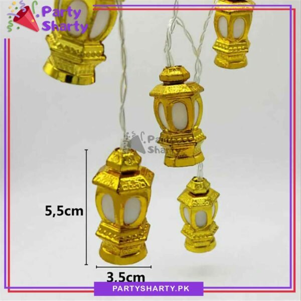 Golden Plastic Festive Stereo Palace Lamp Shaped Led String Lights For Ramadan & Eid Festival and Celebration