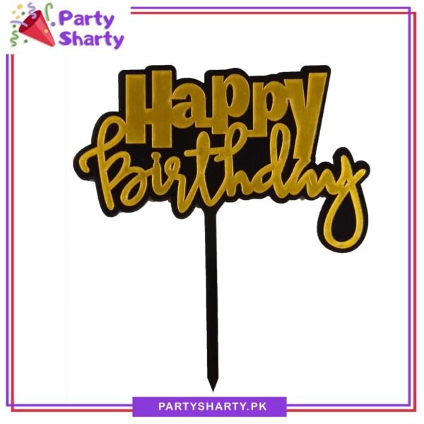 Happy Birthday Double Layer Acrylic Cake Topper For Birthday Cake Decoration