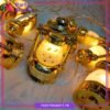 Golden Plastic Festive Lantern Lamp Shaped Led String Lights For Ramadan & Eid Festival and Celebration