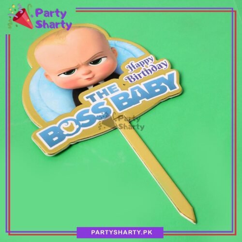 D-2 The Boss Baby Theme Happy Birthday Card Board Material Cake Topper For Cake Decoration