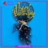 Happy Birthday Metal With Black Net Cake Topper For Birthday Theme Based Cake Celebration