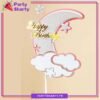 Happy Birthday With Moon, Cloud & Stars Cake Topper For Birthday Theme Based Cake Celebration