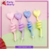 4pcs/ Set Heart Shape Twisted Spiral Multi Pastel Color Candles For Cake Decoration