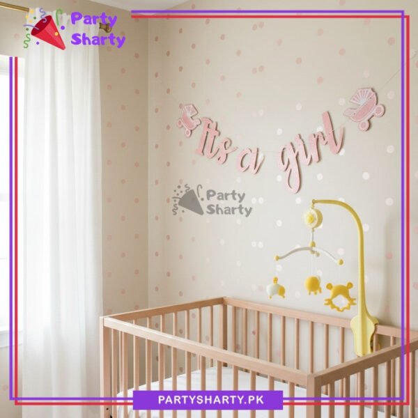 Its a Boy / Girl Scripted Card Bunting Banner with baby Cart for Welcome Baby Party Decoration & Celebration