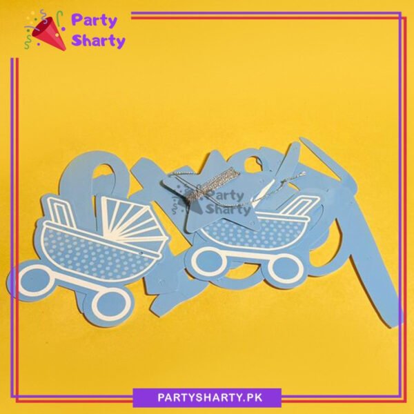 Its a Boy / Girl Scripted Card Bunting Banner with baby Cart for Welcome Baby Party Decoration & Celebration