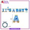 Its a Boy / Girl Glitter Card Bunting Banner with baby Cart for Welcome Baby Party Decoration & Celebration