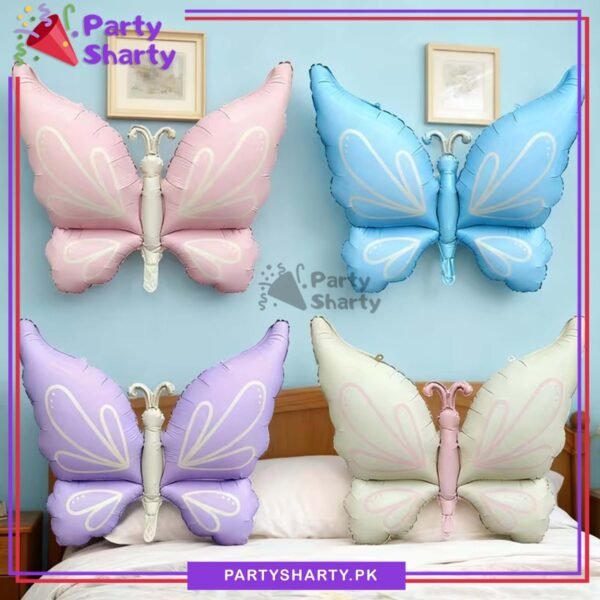 Jumbo Matte Pastel Color Butterfly Foil Balloon For Butterfly Theme Party Decoration