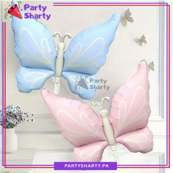 Jumbo Matte Pastel Color Butterfly Foil Balloon For Butterfly Theme Party Decoration