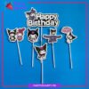 Kuromi Theme Cake Topper Set of 6 for Kuromi / Melody Theme Birthday Decoration & Celebration
