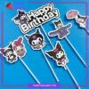 Kuromi Theme Cake Topper Set of 6 for Kuromi / Melody Theme Birthday Decoration & Celebration