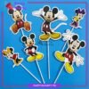 Mickey Mouse Theme Cake Topper Set of 6 for Mickey Mouse Theme Birthday Decoration & Celebration
