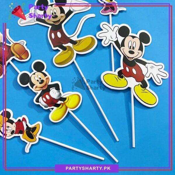 Mickey Mouse Theme Cake Topper Set of 6 for Mickey Mouse Theme Birthday Decoration & Celebration