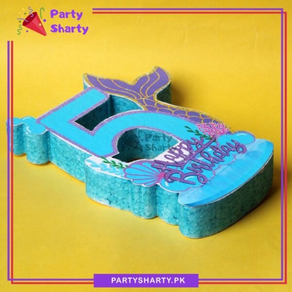 Numeric 5 Happy Birthday Thermocol Standee For Mermaid Tail / Under the Sea Theme Based Fifth Birthday Celebration & Party Decoration