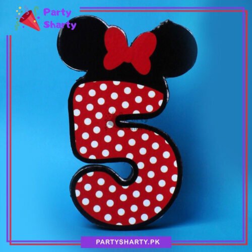 Numeric 5 Thermocol Standee For Minnie Mouse Theme Based Fifth Birthday Celebration & Party Decoration