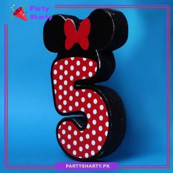 Numeric 5 Thermocol Standee For Minnie Mouse Theme Based Fifth Birthday Celebration & Party Decoration