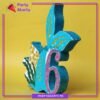 Numeric 6 Thermocol Standee For Mermaid Tail / Under the Sea Theme Based Sixth Birthday Celebration & Party Decoration