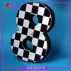 Numeric 8 Checker Design Thermocol Standee For Racing Cars Theme Based Eight Birthday Decoration