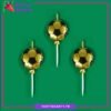 Pack Of 3 Football Unique Gold & Silver Candles For Football Theme Birthday Celebration & Decoration