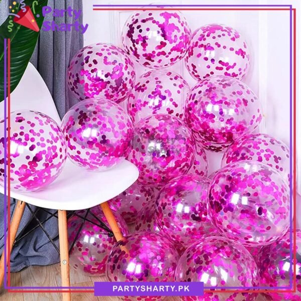 5pcs Confetti Filled Latex Balloons For Party Event Decorations & Celebrations