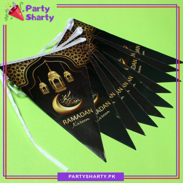 Ramadan Flags Bunting (Pack of 10) For Ramadan Decoration - Black