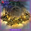 Electric Operated Ramadan Kareem Masjid Shaped Golden Metal LED String Lights For Ramadan Festival and Celebration