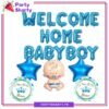 Welcome Home Baby Boy / Girl Foil Banner With Baby Shaped, Star / Heart & Round Foil Balloons set for Welcome Baby Decoration & Celebration