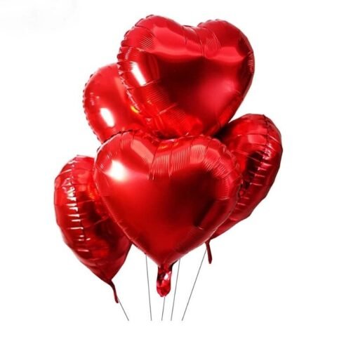 Love Scripted Foil Banner with 4 Heart Shaped Foil Balloons For Birthday, Wedding, Anniversary