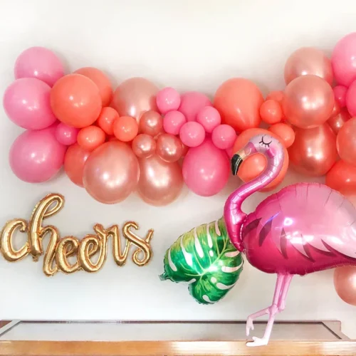 80pcs Flamingo Theme Balloon Garland Set For Birthday Decoration and Party Celebrations